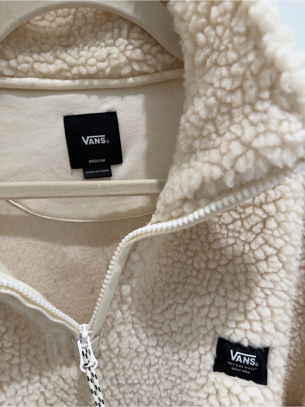Cream Sherpa ‘Mountain’ Quarter Zip - Picture 3 of 5